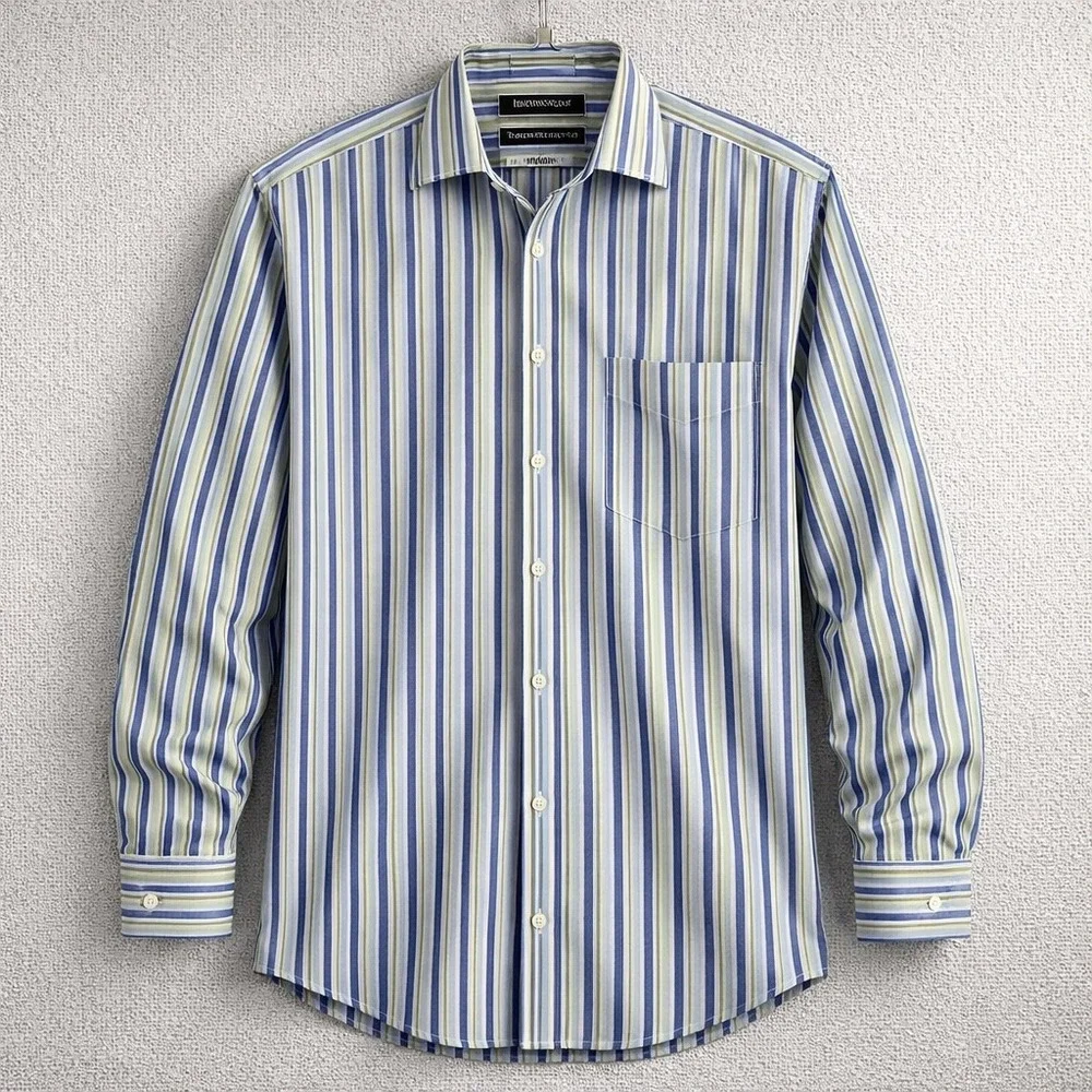 J Crew Mens Striped Button Down Long Sleeve Casual Dress Shirt‎ Size L